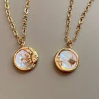 Round Moon or Sun Pendant Necklace