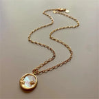 Round Moon or Sun Pendant Necklace moon