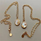 Round Moon or Sun Pendant Necklace