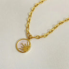 Round Moon or Sun Pendant Necklace sun