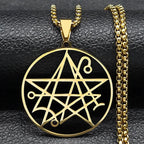 Necronomicon Lovecraft Cthulhu Gold Pendant Necklace
