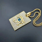 Horus Eye Egyptian Oudjat Gold Necklace & Pendant