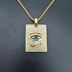Horus Eye Egyptian Oudjat Gold Necklace & Pendant