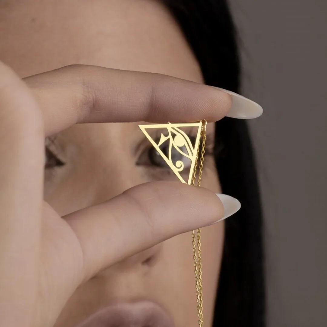 Egyptian Horus Eye Oudjat Necklace & Pendant for Women in Gold