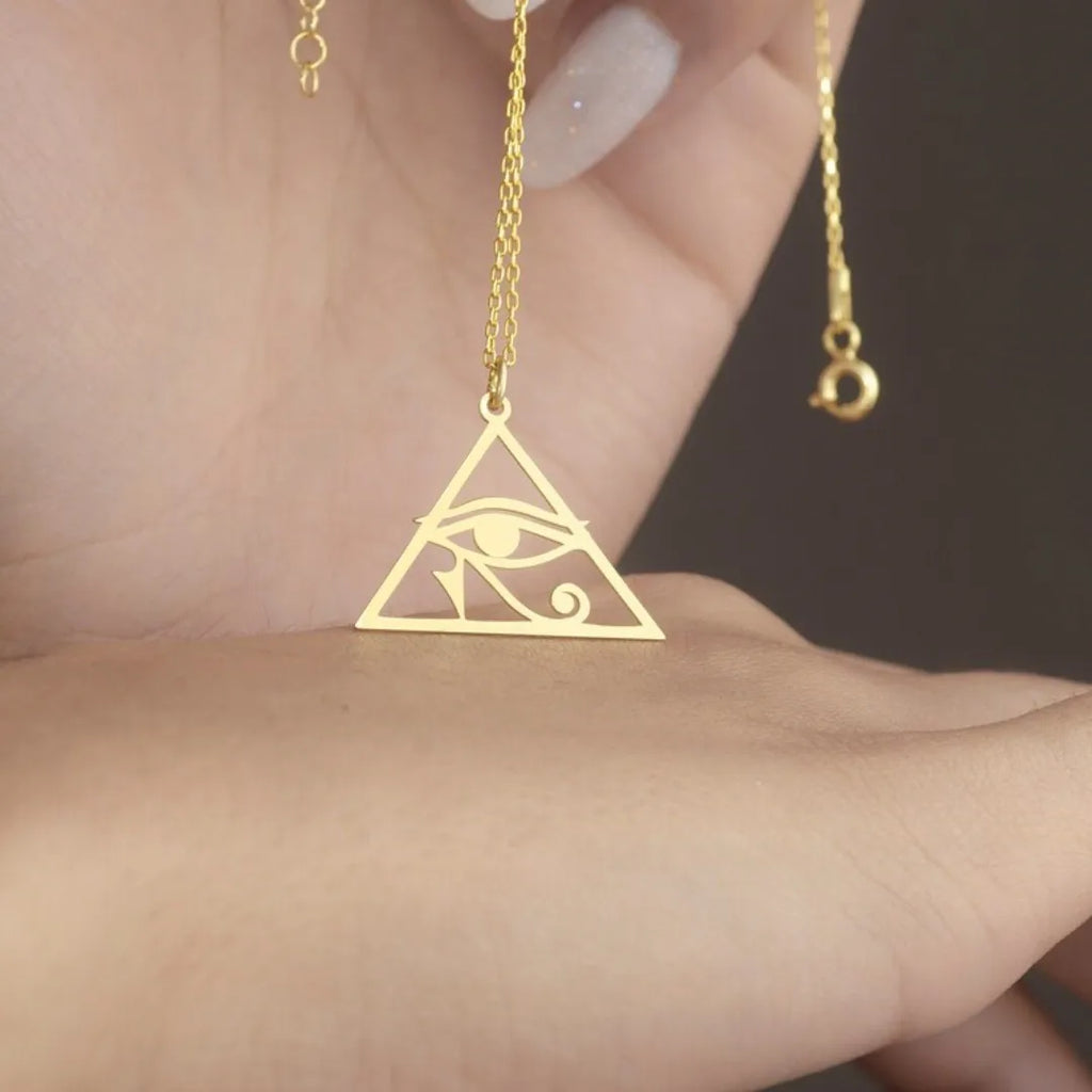 Egyptian Horus Eye Oudjat Necklace & Pendant for Women in Gold