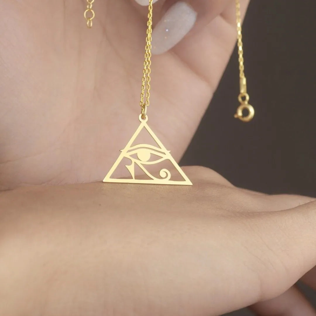 Egyptian Horus Eye Oudjat Necklace & Pendant for Women in Gold