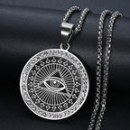 Providence Eye Pyramid Illuminati Pendant Necklace silver