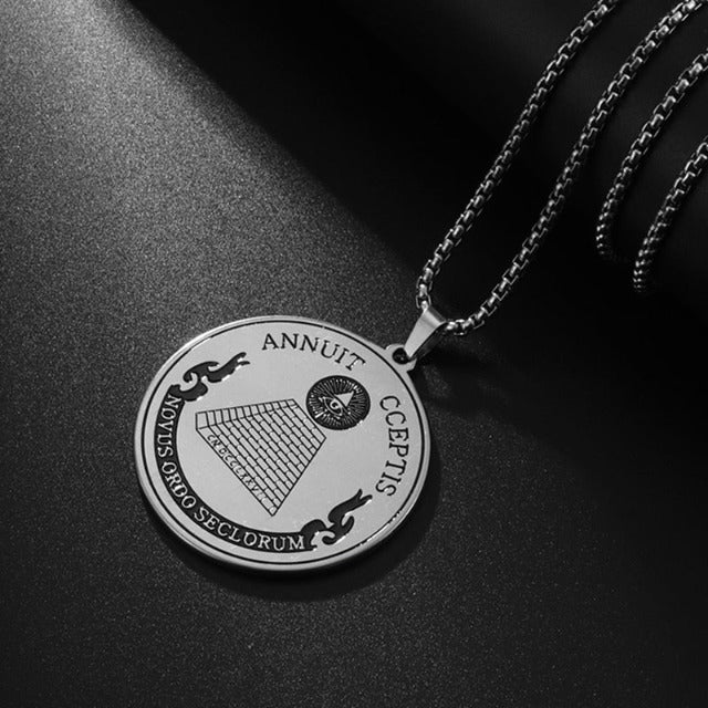 Providence Eye Pyramid Illuminati Pendant Necklace Providence Eye Pyramid Illuminati Pendant Necklace silver