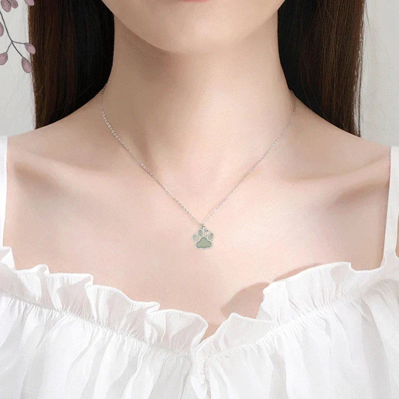 Dog Paw Pendant Necklace 