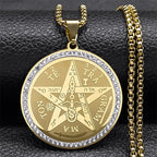 Wiccan Witchcraft Pentacle Pendant Necklace Gold