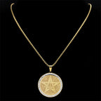 Wiccan Witchcraft Pentacle Pendant Necklace Gold
