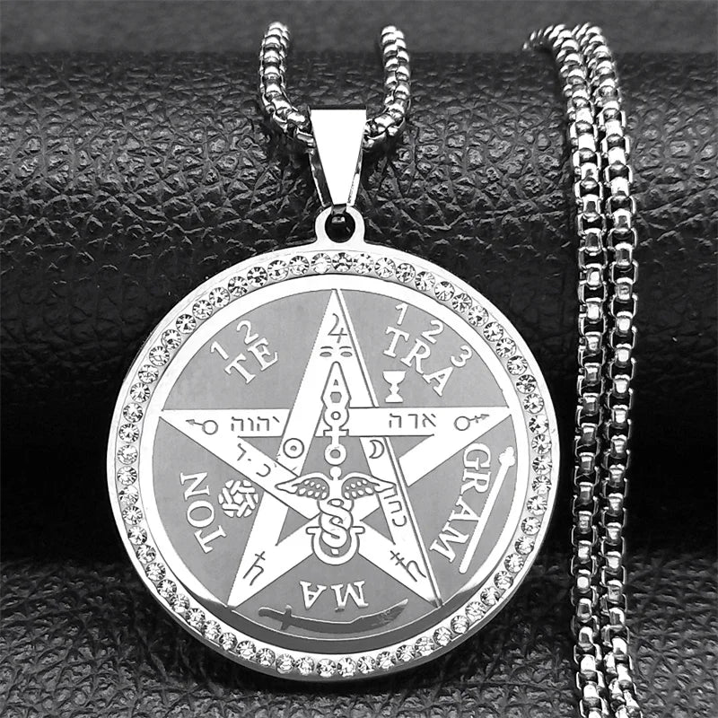 Wiccan Witchcraft Pentacle Pendant Necklace Silver