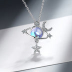 Blue Moonstone Pendant Necklace light blue