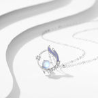 Moonstone Pendant Necklace for Women in Silver