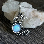 Vintage Moonstone Pendant Necklace c