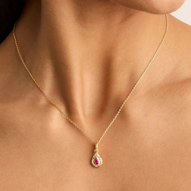 Colorful Birthstone Pendant Necklace