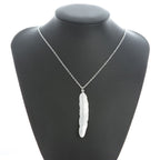 Women's Silver Feather Pendant Necklace