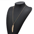 Women's Gold Feather Pendant Necklace