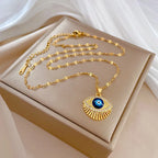 Blue Turkish Evil Eye Lucky Pendant Necklace
