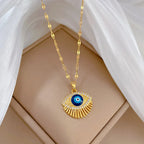 Blue Turkish Evil Eye Lucky Pendant Necklace
