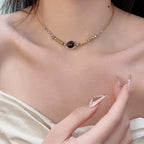 Tiger's Eye Choker Pendant Necklace