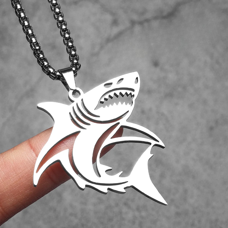 Shark Pendant Necklace for Men