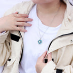 Rotating Compass Pendant Necklace with Wind Rose