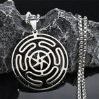 Hecate's Wheel Strophalos Pendant Necklace silver