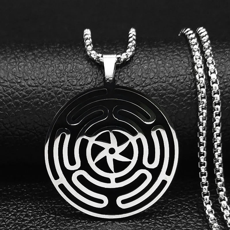 Hecate's Wheel Strophalos Pendant Necklace silver