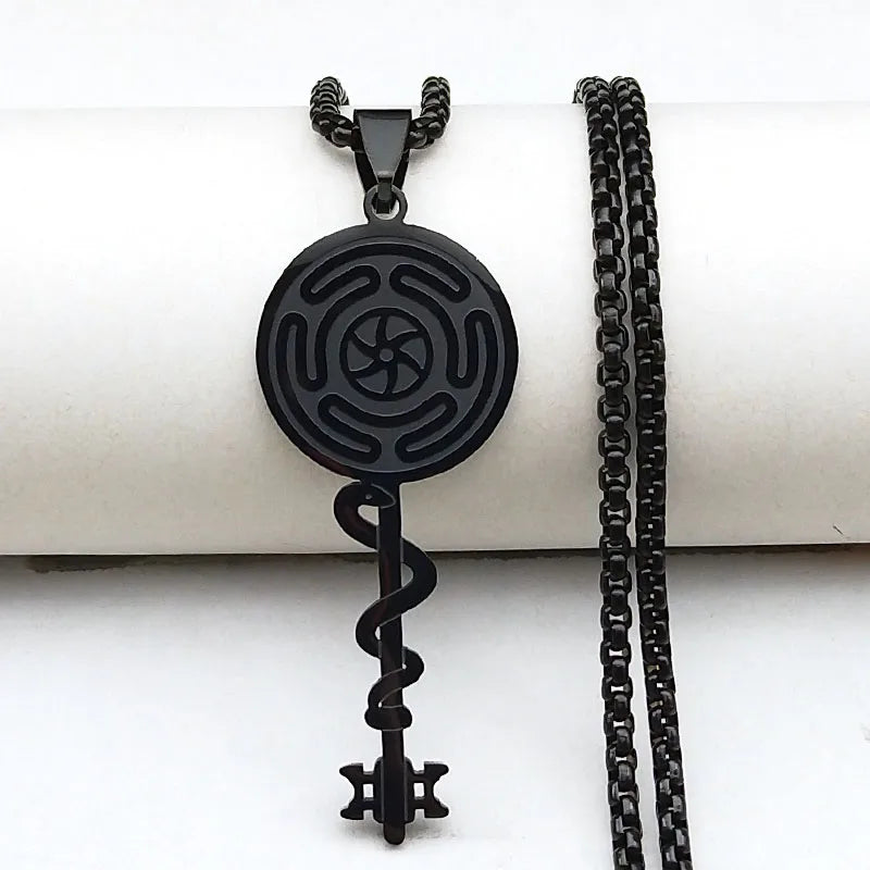 Hecate Wheel Pendant Necklace Strophalos Witchcraft Wiccan