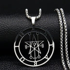 Demon Sigil Pendant Necklace silver