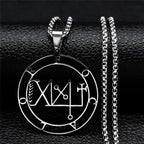 Demon Sigil Pendant Necklace facalor