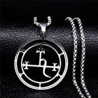 Lilith Silver Demonic Sigil Pendant Necklace