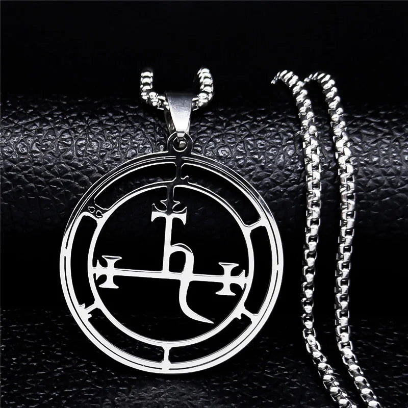 Lilith Silver Demonic Sigil Pendant Necklace