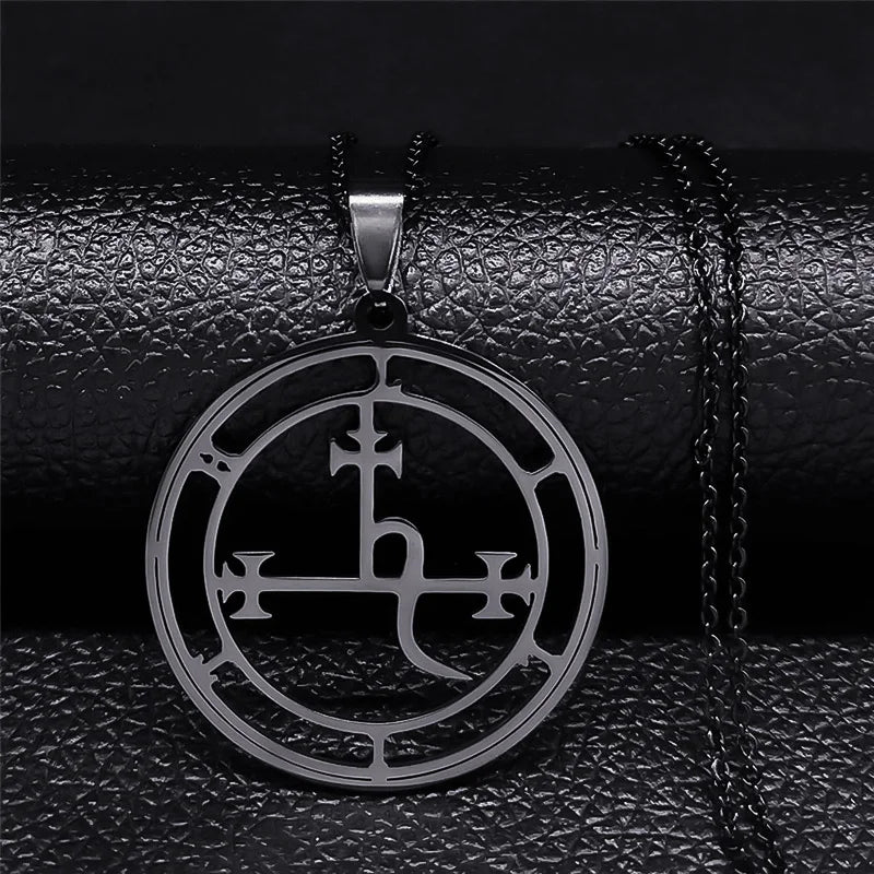 Lilith Black Demonic Sigil Pendant Necklace