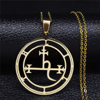 Lilith Gold Demonic Sigil Pendant Necklace