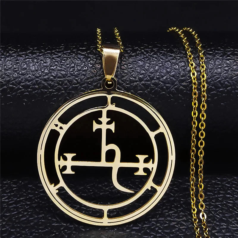 Lilith Gold Demonic Sigil Pendant Necklace