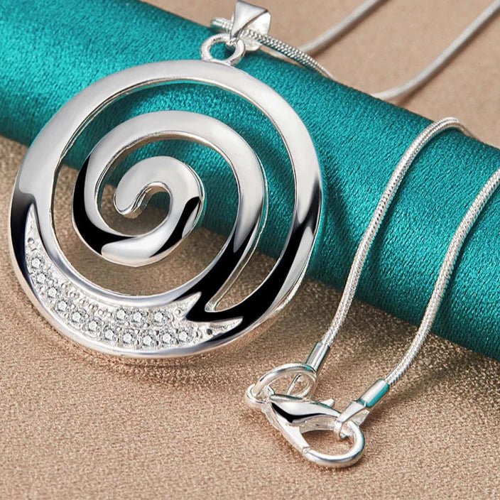 Spiral Necklace & Pendant for Women Silver