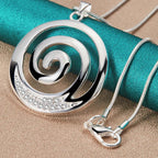 Spiral Necklace & Pendant for Women Silver
