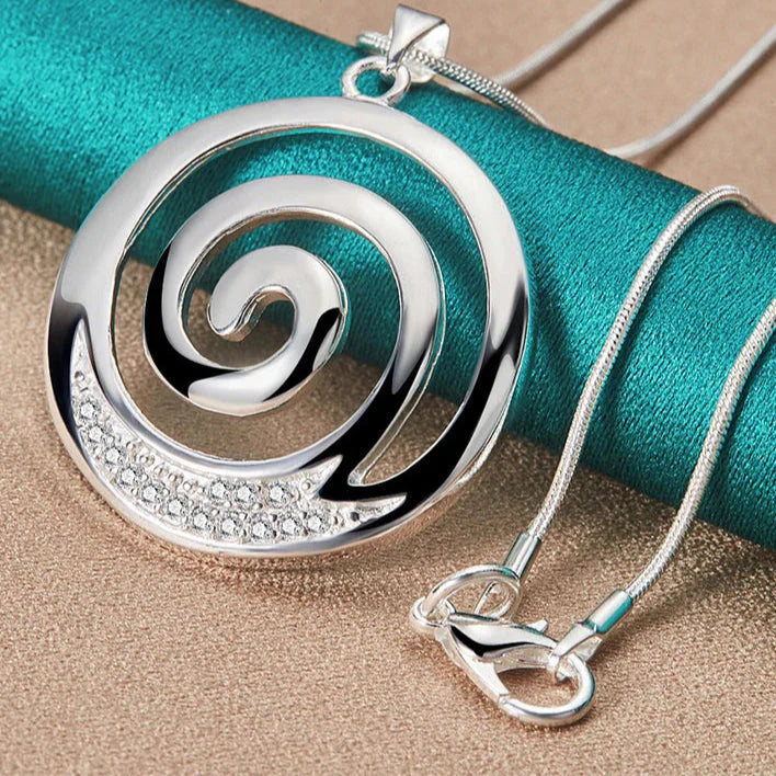 Spiral Necklace & Pendant for Women Silver