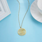 Geometric Spiral Necklace & Pendant Gold