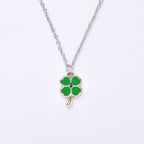 Four Leaf Clover Green Lucky Charm Pendant Necklace