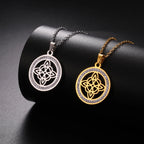Wiccan Pendant Necklace Witch’s Knot Protection Amulet Women's Gold