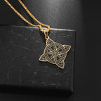 Wiccan Protective Witch's Knot Pendant Necklace Gold