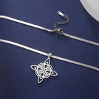 Wiccan Witch's Knot Pendant Necklace Women’s Protection Amulet Silver