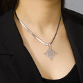 Wiccan Witch's Knot Pendant Necklace Women’s Protection Amulet Silver