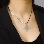 Wiccan Witch's Knot Pendant Necklace Women’s Protection Amulet Silver