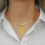 Wiccan Witch's Knot Pendant Necklace Women’s Protection Amulet Gold