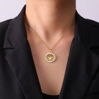Zen Women's Lotus Flower Pendant Necklace gold