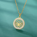 Zen Women's Lotus Flower Pendant Necklace gold